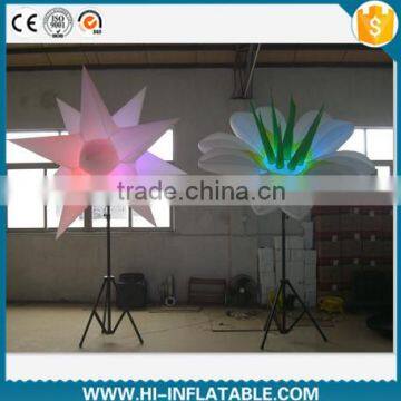 illuminated multi-function beautiful white Inflatable Tripod led flower star for party event decoration