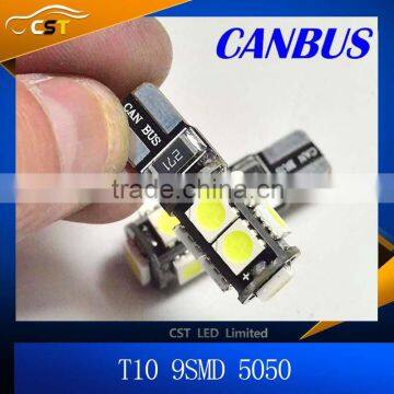 canbus 5050smd 9led t10 led Car Smd Light ba9s 9smd Bulb No Obc Error Clearance Lights