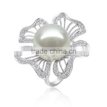 Latest Fashion Jewelry 925 Sterling Silver Pearl Engagement Ring