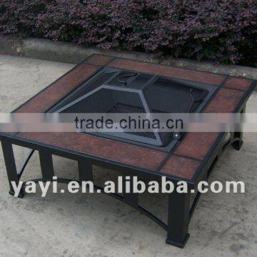 34 inch square outdoor fire pit tile table