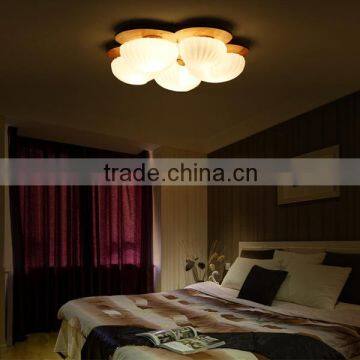 Romantic Bamboo Lamp Wood Shade Led Ceiling Light photo-4