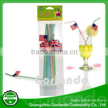 USA Flag Plastic Cocktail Decorative Drinking Straw photo-2