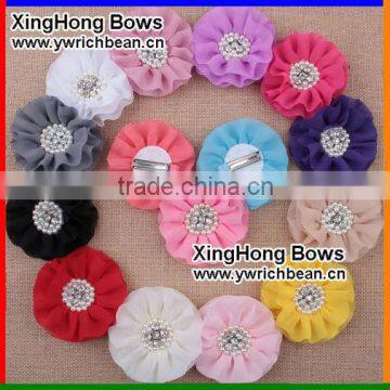 New shabby chic flower with pearl hair clip girl hair flower ! CB-3019