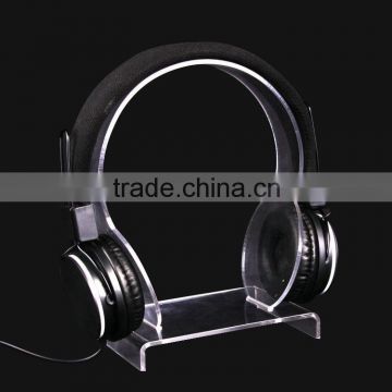 Headphone-Shaped Standard Clear Acrylic Display Stand for Universal Headphone