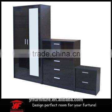 High gloss mirror bedroom wardrobe closet wooden bedroom set                        
                                                                                Supplier's Choice