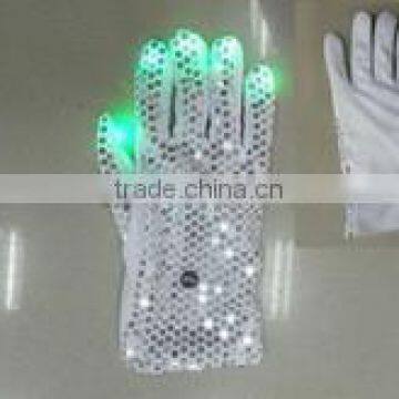 New 5 pairs White shinny LED Flashing Glow Light Finger Gloves Rave Party 6 mode