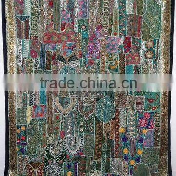 Ethnic Indian Handmade Curtains , Bohemian Tribal Patchwork Wall Decor Art Curtains