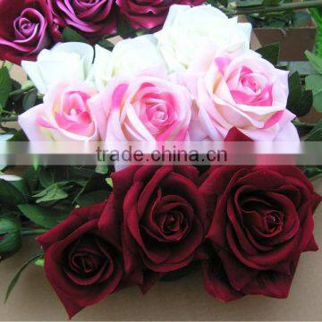 artificial silk flower multi-color rose for wedding decoartion