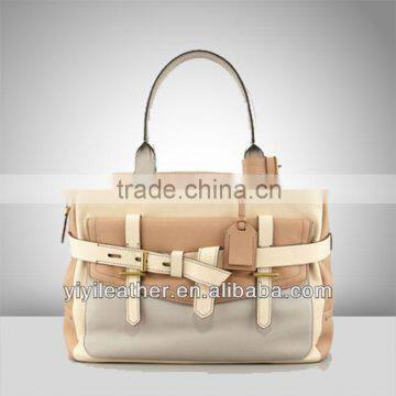 113-alibaba china wholesale fashion single handle beige belt knot bowling bag