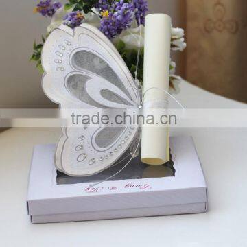 2015 nice set & great price hot sale luxurious butterfly wedding invitation cards                        
                                                Quality Choice