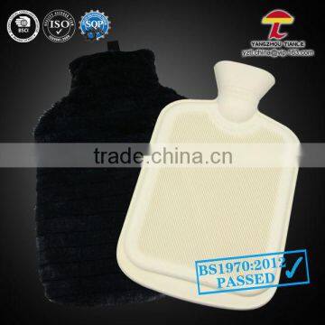 black hot water bag with cover and cream white Hot Water Bottle