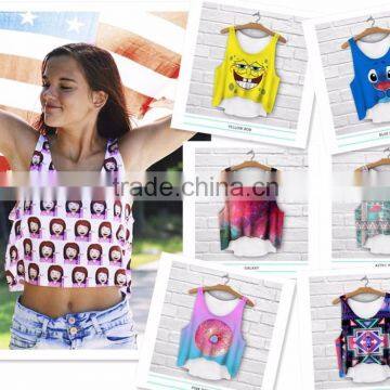 spring and summer new style fashion digital print modern fashion workout tank top