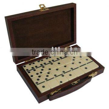 Leather Double Six Domino Game Set