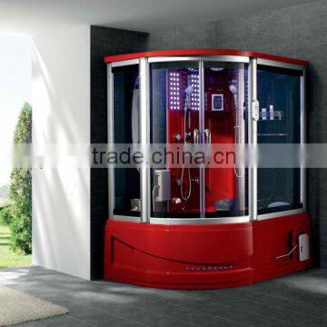 Red acrylic 2 person steam shower room w/ TV/MP3 bath shower