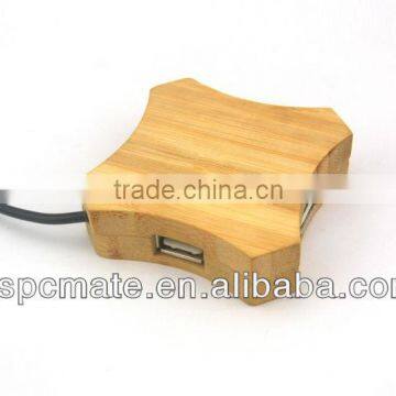 New Arrival Bamboo Usb Hub with 4 Port for Promotional Gift