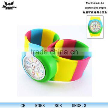 Silicone printed slap watches for girls