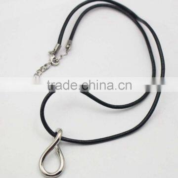Stainless Steel 8 Symble Pendant Leather Chain Necklace photo-6