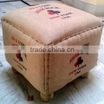 Printed Jute Fabric Stool