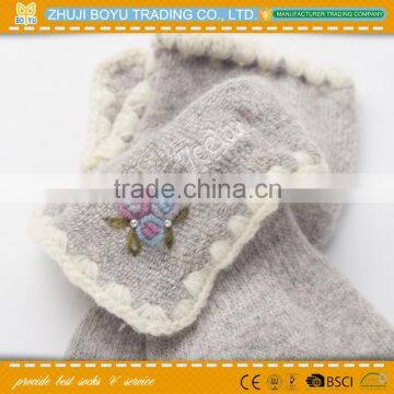 BY-161201 Angora Material Ladies Angora Socsk Casual Socks for Winter With Striped Pattern Quality Choice