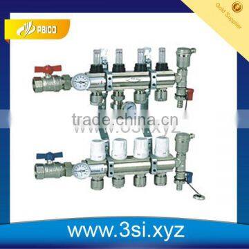 Stainless Steel Water Manifold With Gauges And Valves For Floor Heating System (YZF-L095)