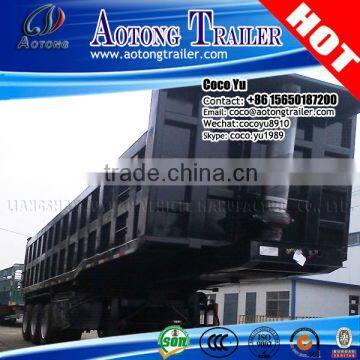 3 axle hydraulic cylinder dump semi-trailer/ HYVA tipper truck / hydraulic tipping trailer (volume optional)