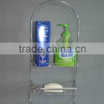 High quality 2 Tier Hanging Shower Caddy Bathroom Storage Rack Shelf, metal wire bathroom rack(Factory price)