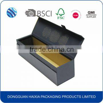 Magnet Closure luxury design black paper wine box wholesale