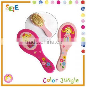 Kids wooden hair comb Kokeshi Japanese doll wooden hair brush comb