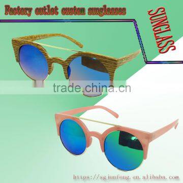 Fashion custom wood round sunglasses