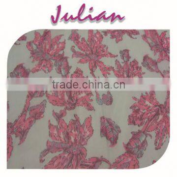 pink flower floral polyester T2070 60gsm mesh spandex bra knitting print mesh fabric