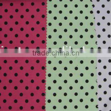 Black Dot on Green Polyester Milk Fiber Spandex Print Fabric Names photo-2