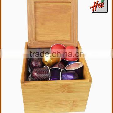 Custom Bamboo coffee capsule storage box HCGB20N