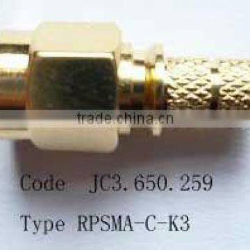 reverse polarity SMA male body with female pin, connector for RG142,RG58, SMA reverse polarity connector