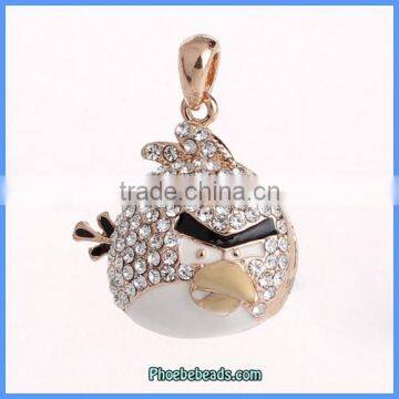 Wholesale New Design Gold Rhinestone Bird Pendant For Necklace MP-006