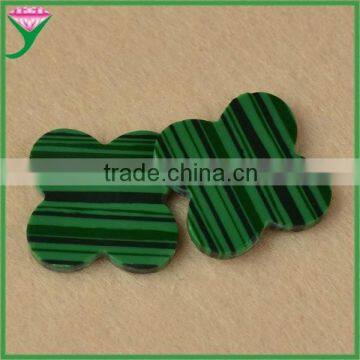 Low sale high quality semi-precious stone rough four leaf clover flower genuine green malachite price