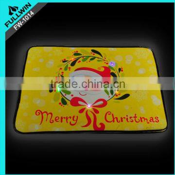 Light up Father Christmas Santa Picture With Merry Christmas Message on the Doormat With 6 Multi-coloured Flashing LED Lights.