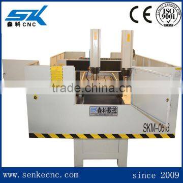 SKM-6013 double heads cnc router metal cnc engraving machine for glass stone carving