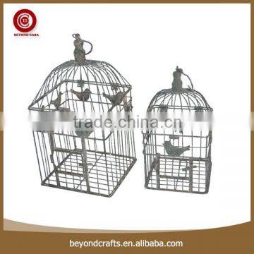 Custom hanging decorative bird cage wrought iron