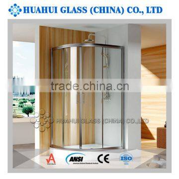 6mm curved sliding toughened glass shower enclosure for bathroom with CE ANSI IOS AS/NZS 2208