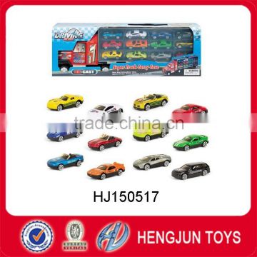 Large container trailer with mini die-cast car toy