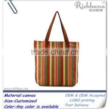 Eco chevron cotton tote bag