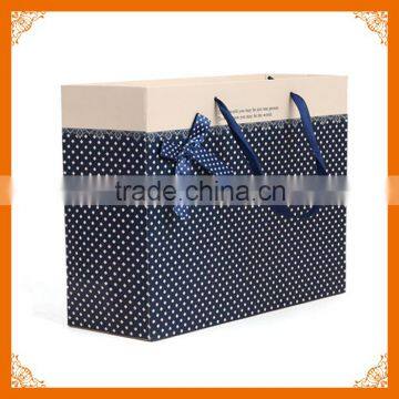 luxury paper shopping bag with ribbon handle