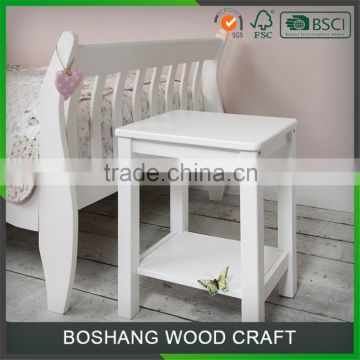 Solid Wood Bedside Table in White Bedside Cabinet