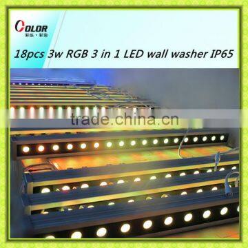 cheap led light bars 18*3w RGB 3 in 1 led outdoor wall washer IP65