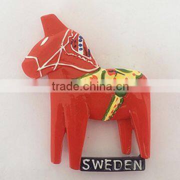 Custom Wooden Horse Resin Fridge Magnet For Home Decoration