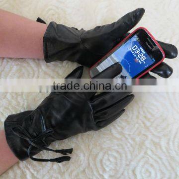 new fashion smartphone leather garments gloves touch screen leather gloves for iphone