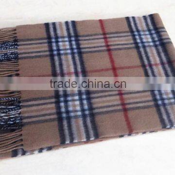 Classic Check Pattern Wool Scarf