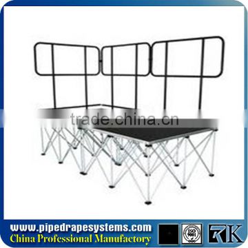 Smart stage, portable stage deck /platform with guard rail