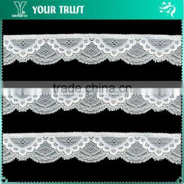 Width 3.3 Centimeter White Soft Stretch Trimming Spandex Elastic Lace