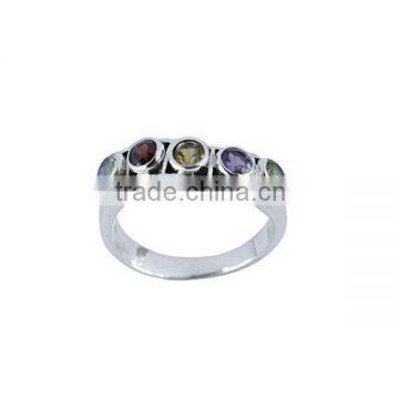925 Sterling Silver Multiple Gemstone Band Ring Jewelry